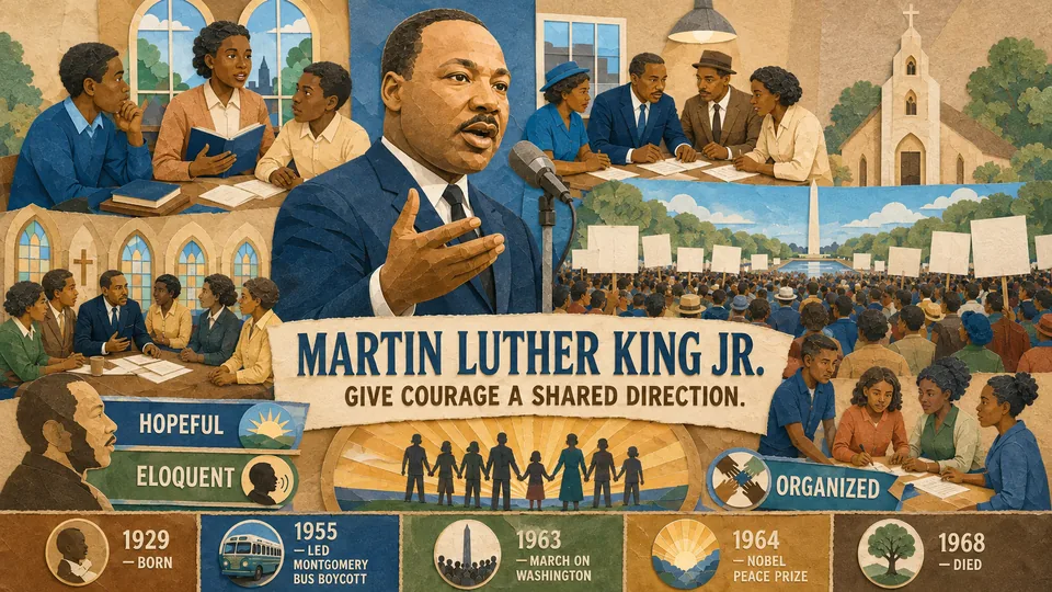 Visual story poster about Martin Luther King Jr.